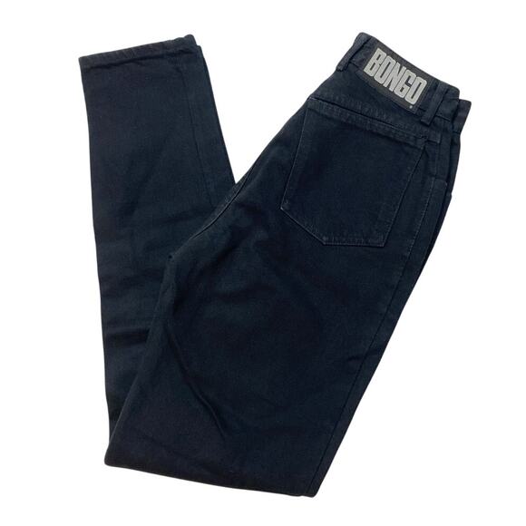 Vintage BONGO Button Fly Gene Montsano Black Denim Jeans Size 3 Y2K 2000s Grunge - Picture 1 of 13